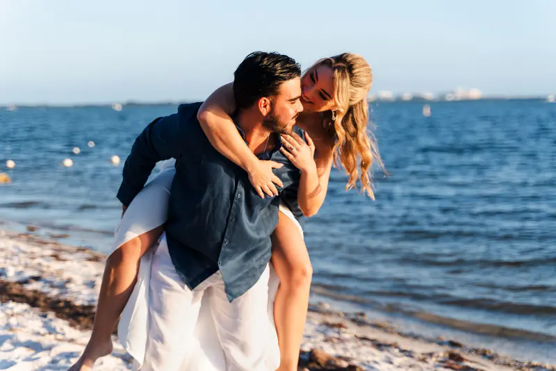 Couple on the beach at Crandon Park, Key Biscayne